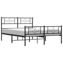 vidaXL fekete fém ágykeret fej- és lábtámlával 120 x 190 cm