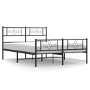vidaXL fekete fém ágykeret fej- és lábtámlával 150 x 200 cm