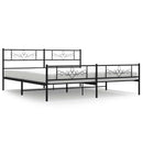 vidaXL fekete fém ágykeret fej- és lábtámlával 183 x 213 cm