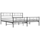 vidaXL fekete fém ágykeret fej- és lábtámlával 183 x 213 cm