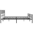 vidaXL fekete fém ágykeret fej- és lábtámlával 183 x 213 cm