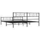 vidaXL fekete fém ágykeret fej- és lábtámlával 183 x 213 cm