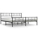 vidaXL fekete fém ágykeret fej- és lábtámlával 193 x 203 cm