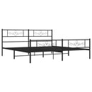 vidaXL fekete fém ágykeret fej- és lábtámlával 193 x 203 cm