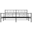 vidaXL fekete fém ágykeret fej- és lábtámlával 193 x 203 cm
