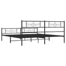 vidaXL fekete fém ágykeret fej- és lábtámlával 193 x 203 cm