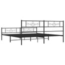 vidaXL fekete fém ágykeret fej- és lábtámlával 200 x 200 cm