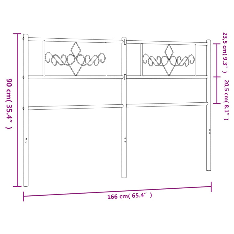 vidaXL fekete fém fejtámla 160 cm