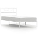 vidaXL fehér fém ágykeret matrac nélkül fejtámlával 180 x 200 cm