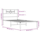 vidaXL fehér fém ágykeret matrac nélkül fejtámlával 180 x 200 cm