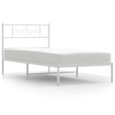 vidaXL fehér fém ágykeret fejtámlával 90x190 cm