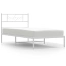 vidaXL fehér fém ágykeret fejtámlával 100x200 cm