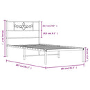 vidaXL fehér fém ágykeret fejtámlával 100x200 cm