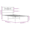 vidaXL fehér fém ágykeret fejtámlával 107x203 cm
