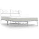 vidaXL fehér fém ágykeret fejtámlával 120 x 200 cm