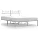vidaXL fehér fém ágykeret fejtámlával 135 x 190 cm