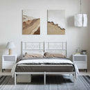 vidaXL fehér fém ágykeret fejtámlával 135 x 190 cm