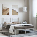 vidaXL fehér fém ágykeret fejtámlával 135 x 190 cm
