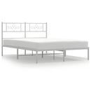 vidaXL fehér fém ágykeret fejtámlával 140 x 190 cm