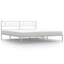vidaXL fehér fém ágykeret fejtámlával 200 x 200 cm