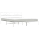vidaXL fehér fém ágykeret fejtámlával 200 x 200 cm