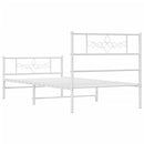 vidaXL fehér fém ágykeret fej- és lábtámlával 75 x 190 cm
