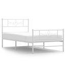 vidaXL fehér fém ágykeret fej- és lábtámlával 100x200 cm
