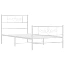 vidaXL fehér fém ágykeret fej- és lábtámlával 100x200 cm