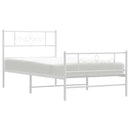 vidaXL fehér fém ágykeret fej- és lábtámlával 107 x 203 cm