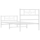 vidaXL fehér fém ágykeret fej- és lábtámlával 107 x 203 cm