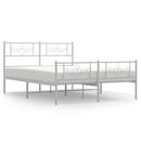 vidaXL fehér fém ágykeret fej- és lábtámlával 120 x 190 cm
