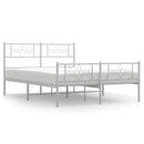 vidaXL fehér fém ágykeret fej- és lábtámlával 135x190 cm