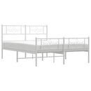 vidaXL fehér fém ágykeret fej- és lábtámlával 140 x 190 cm