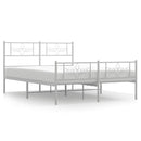 vidaXL fehér fém ágykeret fej- és lábtámlával 140x200 cm