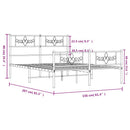 vidaXL fehér fém ágykeret fej- és lábtámlával 150x200 cm