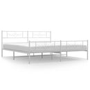 vidaXL fehér fém ágykeret fej- és lábtámlával 183 x 213 cm