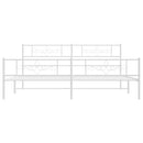 vidaXL fehér fém ágykeret fej- és lábtámlával 183 x 213 cm