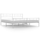 vidaXL fehér fém ágykeret fej- és lábtámlával 193 x 203 cm