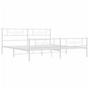 vidaXL fehér fém ágykeret fej- és lábtámlával 193 x 203 cm