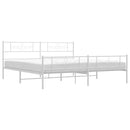 vidaXL fehér fém ágykeret fej- és lábtámlával 193 x 203 cm