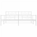 vidaXL fehér fém ágykeret fej- és lábtámlával 200x200 cm