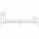 vidaXL fehér fém ágykeret fej- és lábtámlával 200x200 cm