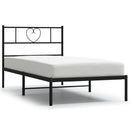 vidaXL fekete fém ágykeret fejtámlával 75 x 190 cm