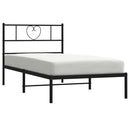 vidaXL fekete fém ágykeret fejtámlával 75 x 190 cm