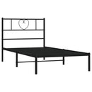 vidaXL fekete fém ágykeret fejtámlával 75 x 190 cm