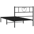 vidaXL fekete fém ágykeret fejtámlával 75 x 190 cm