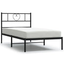 vidaXL fekete fém ágykeret fejtámlával 80 x 200 cm
