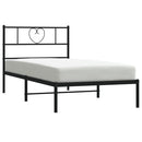 vidaXL fekete fém ágykeret fejtámlával 80 x 200 cm