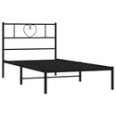 vidaXL fekete fém ágykeret fejtámlával 80 x 200 cm