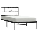 vidaXL fekete fém ágykeret fejtámlával 90 x 190 cm